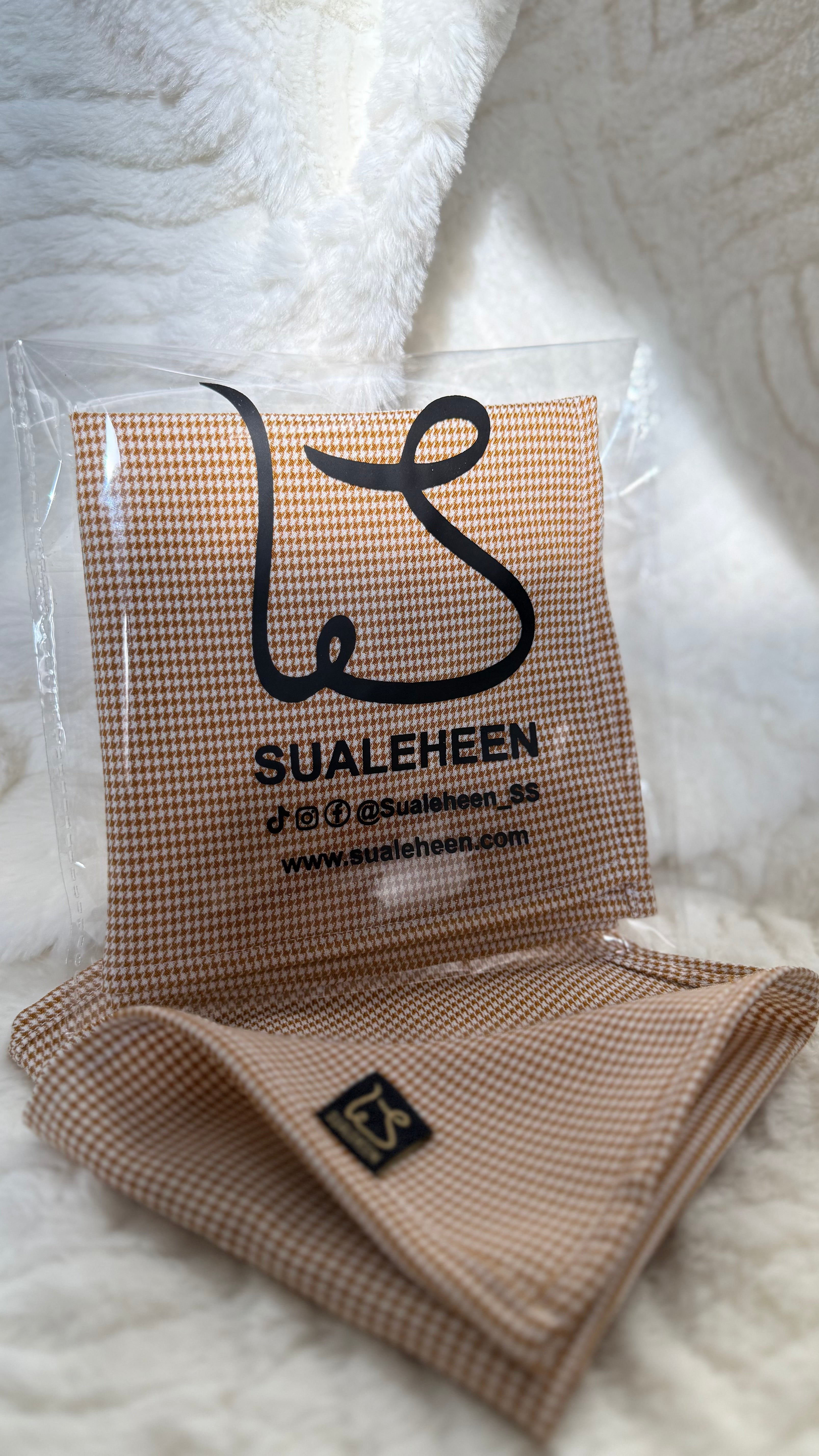 Classic Mustard Micro-Houndstooth Pocket Square