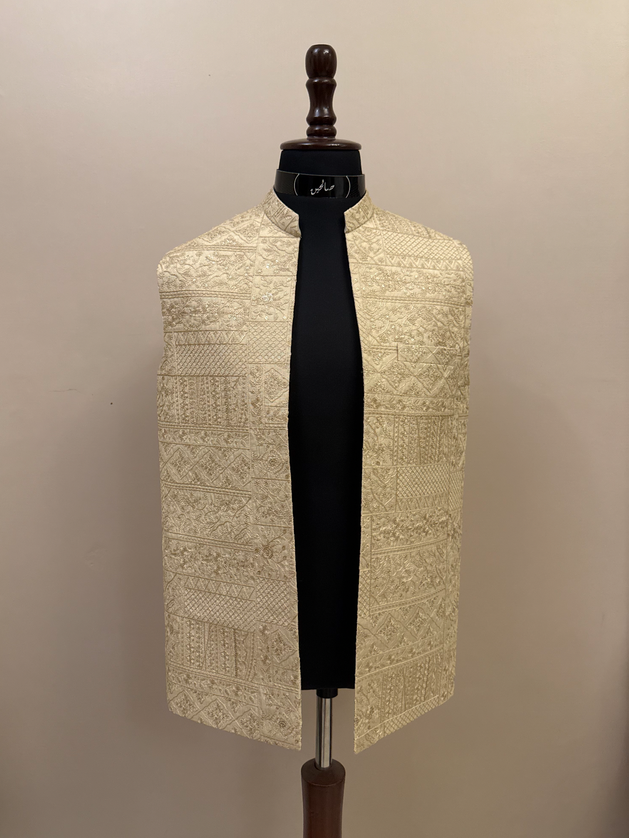 Ivory White Embroidered Waistcoat