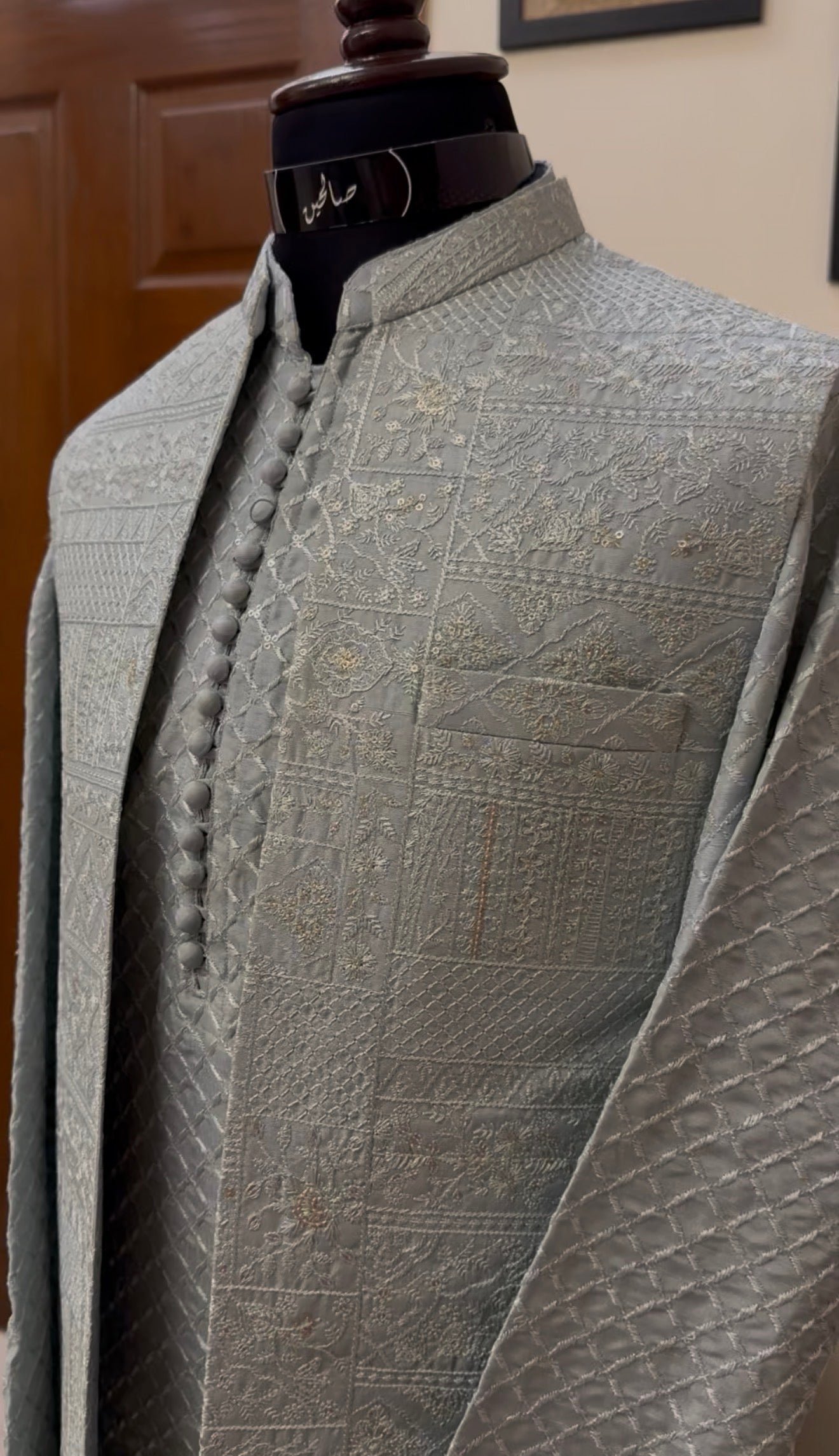 Baby Blue Embroidered Set (Waistcoat & Kurta Pajama)