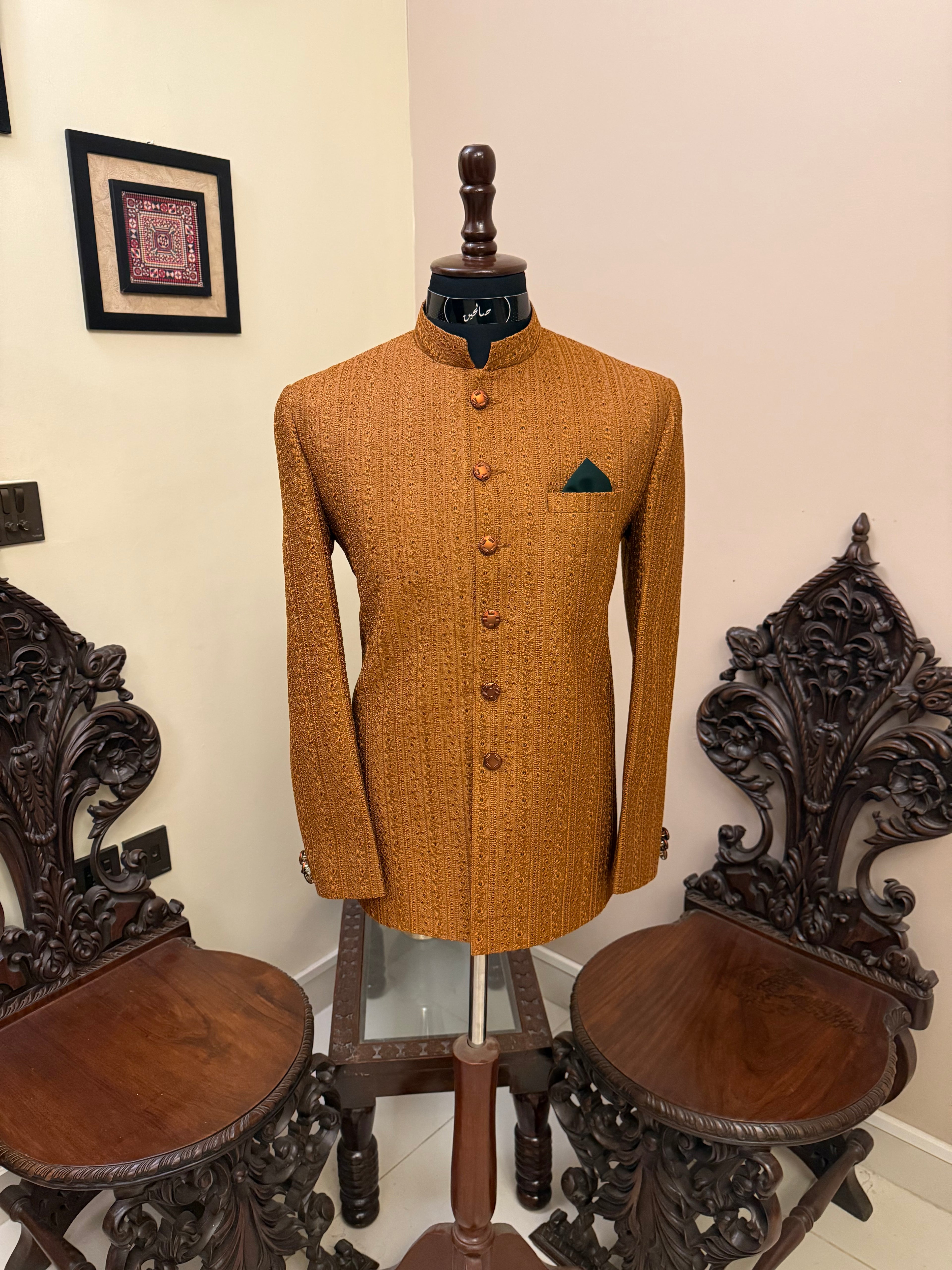 Embroidered Prince Coat – Warm Gold