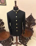 Black Zari Work Bandhgala / Jodhpuri Suit