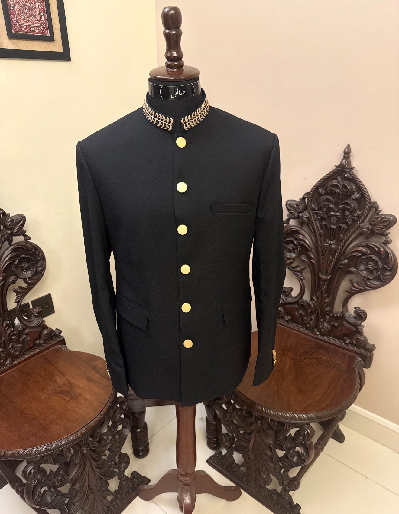 Black Zari Work Bandhgala / Jodhpuri Suit