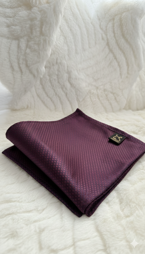 Burgundy Micro-Diamond Pocket Square | Sualeheen