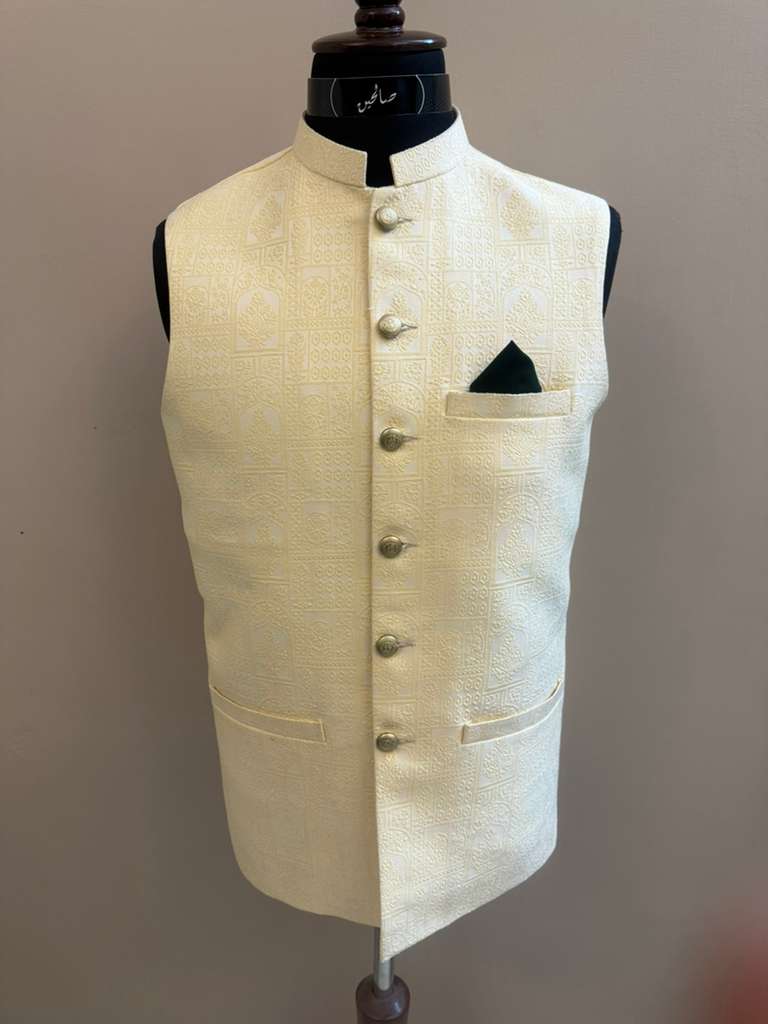 White Patterned Waistcoat