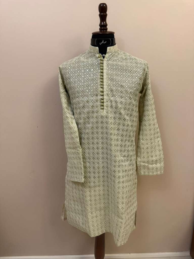 Sage Green Embroidered Kurta Pajama